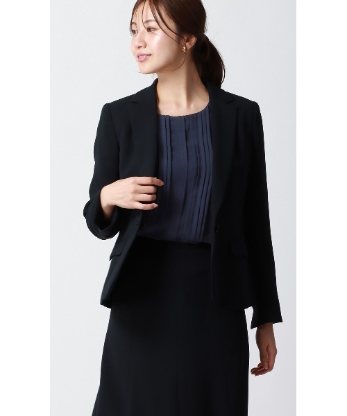AOYAMA(アオヤマ)の「一枚で上品見え!WEB限定フロントピンタックブラウス(シャツ/ブラウス・レディース・ネイビー/ベージュ/ホワイト/ブラウン・S/M/L)」の7枚目の写真