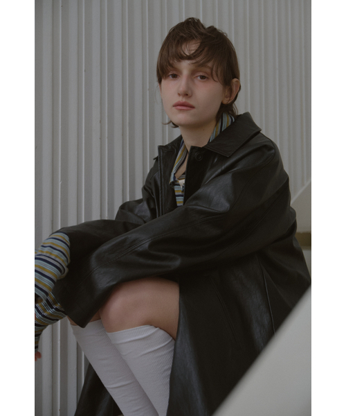 LETERIE(レテリー)の「RAGLAN LEATHER JACKET_BLACK(ライダースジャケット・レディース・ブラック・FREE)」の2枚目の写真