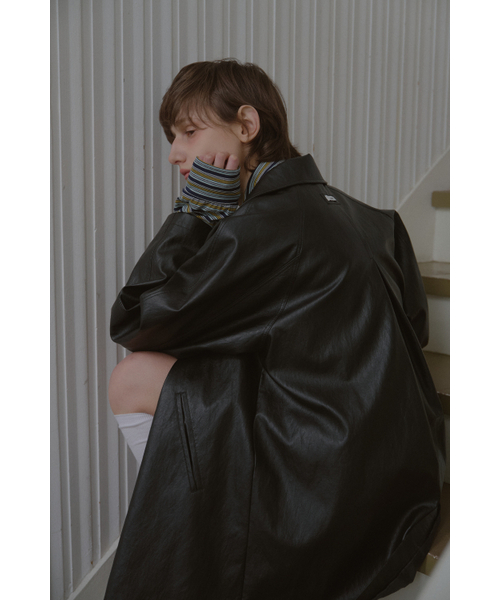 LETERIE(レテリー)の「RAGLAN LEATHER JACKET_BLACK(ライダースジャケット・レディース・ブラック・FREE)」の3枚目の写真