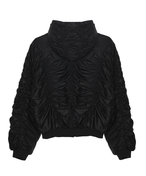 NICK&NICOLE（ニックアンドニコール）の「HOODY SHIRRING VOLUME JACKET_BLACK（ブルゾン・レディース・その他・FREE）」の5枚目の写真
