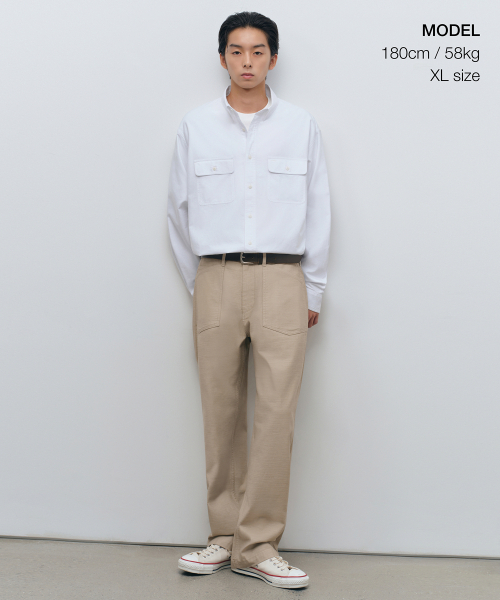 MUSINSA STANDARD（ムシンサスタンダード）の「オックスフォードワークシャツ[ホワイト]（シャツ/ブラウス・メンズ・その他・SMALL/MEDIUM/LARGE/X-LARGE/XX-LARGE）」の2枚目の写真