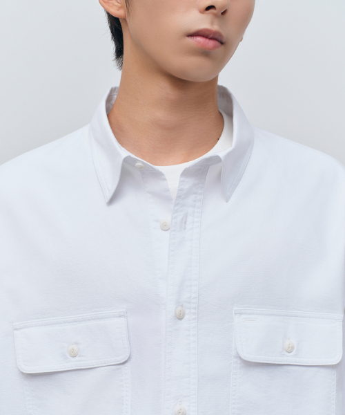 MUSINSA STANDARD（ムシンサスタンダード）の「オックスフォードワークシャツ[ホワイト]（シャツ/ブラウス・メンズ・その他・SMALL/MEDIUM/LARGE/X-LARGE/XX-LARGE）」の4枚目の写真