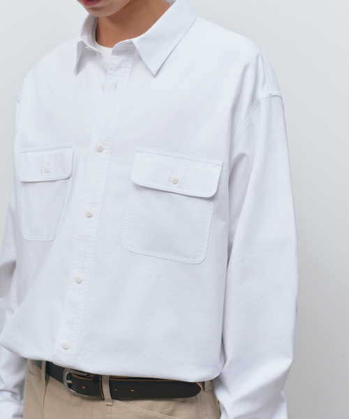 MUSINSA STANDARD（ムシンサスタンダード）の「オックスフォードワークシャツ[ホワイト]（シャツ/ブラウス・メンズ・その他・SMALL/MEDIUM/LARGE/X-LARGE/XX-LARGE）」の5枚目の写真