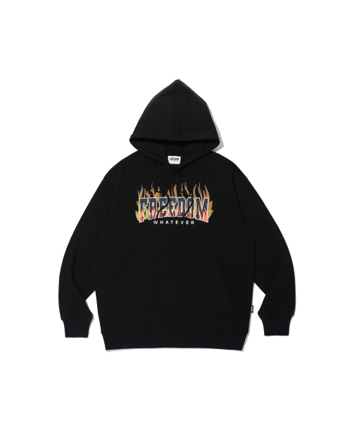 FREEDOM（フリーダム）の「フレイムロゴフードパーカー（ブラック）（パーカー・メンズ・その他・X-LARGE/XX-LARGE/XXX-LARGE/XXXX-LARGE/LARGE）」の2枚目の写真