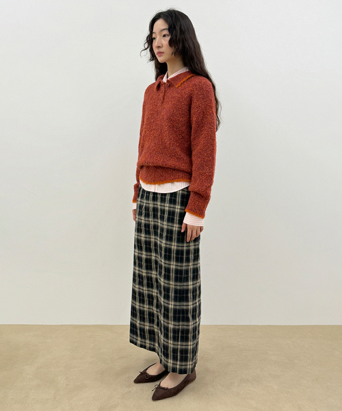Check H-Line Skirt (Black)