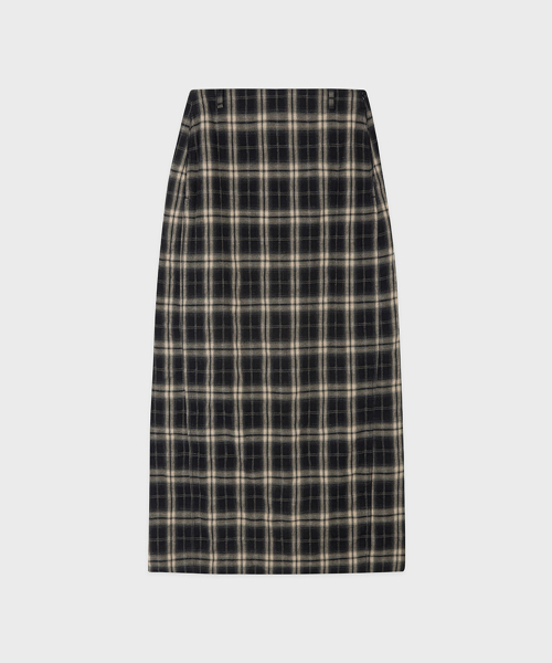 Check H-Line Skirt (Black)