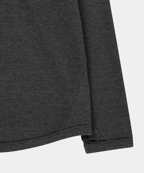 SLOWACID（スローアシッド）の「カーブドワッフルヘンリーネック[チャコール]（Tシャツ/カットソー・レディース・その他・MEDIUM/LARGE）」の3枚目の写真