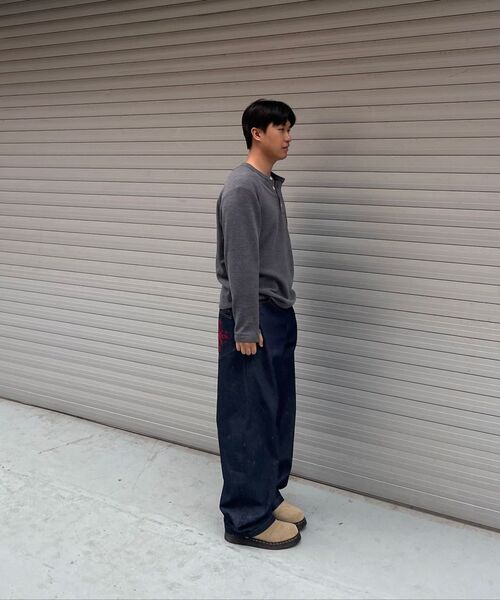 SLOWACID（スローアシッド）の「カーブドワッフルヘンリーネック[チャコール]（Tシャツ/カットソー・レディース・その他・MEDIUM/LARGE）」の10枚目の写真