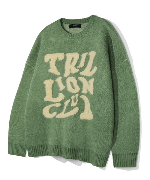 TRILLION（トリリオン）の「ヘアリーグラフィックロゴオーバーサイズジャカードニット（グリーン）（ニット/セーター・レディース・その他・MEDIUM/LARGE/X-LARGE）」の5枚目の写真
