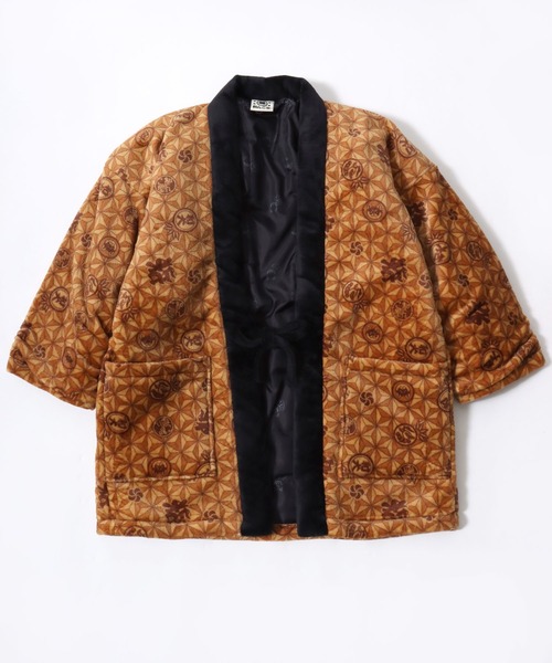 和んこ堂（ワンコドウ）の「和んこ堂 ふわもこボアフリース半纏/ちゃんちゃんこ/ワンポイント刺繍/和柄（ガウン/バスローブ・メンズ・チャコールグレー/ブラック/ブラウン/ネイビー系1/ネイビー系2/ネイビー系3・M-L）」の13枚目の写真