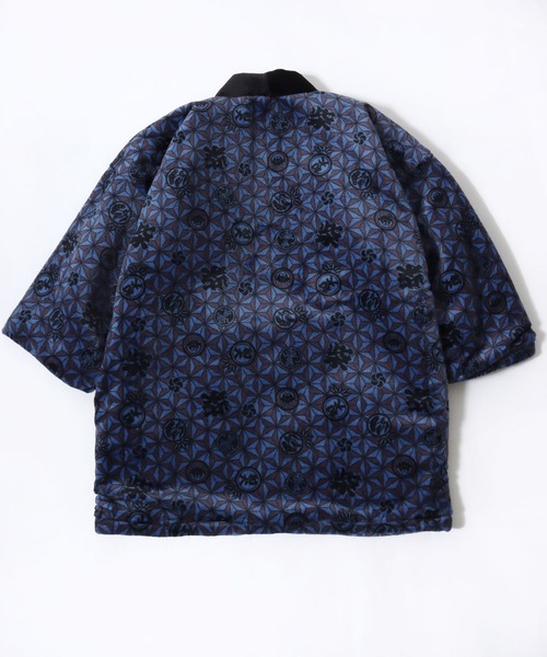 和んこ堂（ワンコドウ）の「和んこ堂 ふわもこボアフリース半纏/ちゃんちゃんこ/ワンポイント刺繍/和柄（ガウン/バスローブ・メンズ・チャコールグレー/ブラック/ブラウン/ネイビー系1/ネイビー系2/ネイビー系3・M-L）」の17枚目の写真