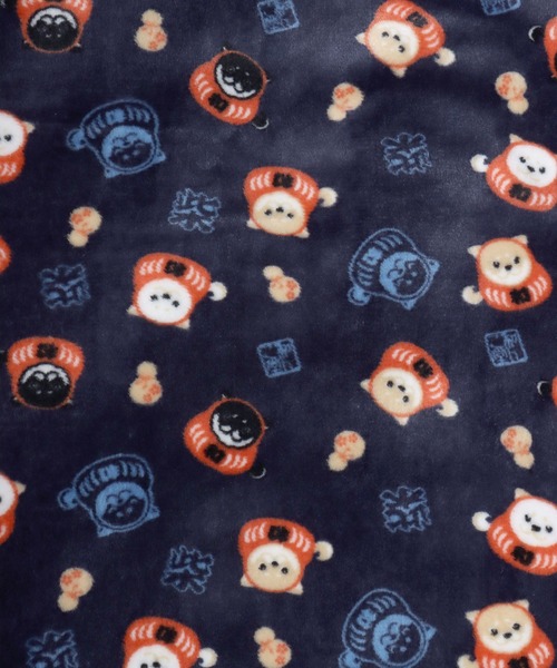 和んこ堂（ワンコドウ）の「和んこ堂 ふわもこボアフリース半纏/ちゃんちゃんこ/ワンポイント刺繍/和柄（ガウン/バスローブ・メンズ・チャコールグレー/ブラック/ブラウン/ネイビー系1/ネイビー系2/ネイビー系3・M-L）」の21枚目の写真