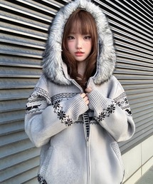 HAISPORTING GEAR イッセイミヤケ　ノルディック柄　カーディガン notch.｜ノルディック柄ジップカーディガン | Rakuten Fashion