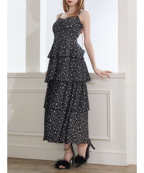 EATME（イートミー）の「BACKリボンティアードロングワンピース（ワンピース・レディース・ピンク/オフホワイト/ブラック・SMALL/MEDIUM）」の2枚目の写真