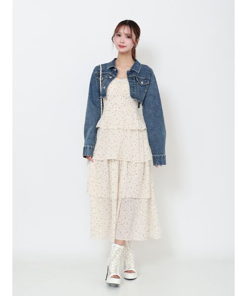 EATME(イートミー)の「BACKリボンティアードロングワンピース(ワンピース・レディース・ピンク/オフホワイト/ブラック・SMALL/MEDIUM)」の12枚目の写真