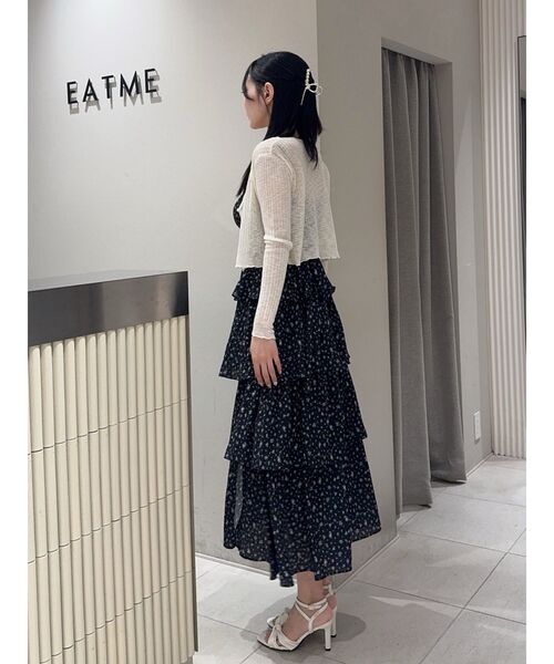 EATME(イートミー)の「BACKリボンティアードロングワンピース(ワンピース・レディース・ピンク/オフホワイト/ブラック・SMALL/MEDIUM)」の12枚目の写真