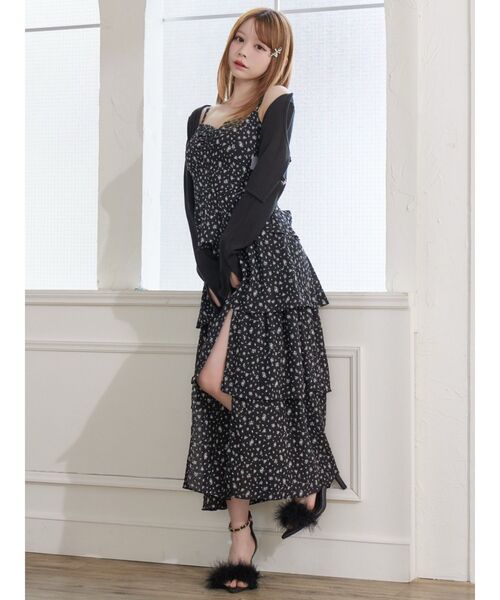 EATME（イートミー）の「BACKリボンティアードロングワンピース（ワンピース・レディース・ピンク/オフホワイト/ブラック・SMALL/MEDIUM）」の15枚目の写真