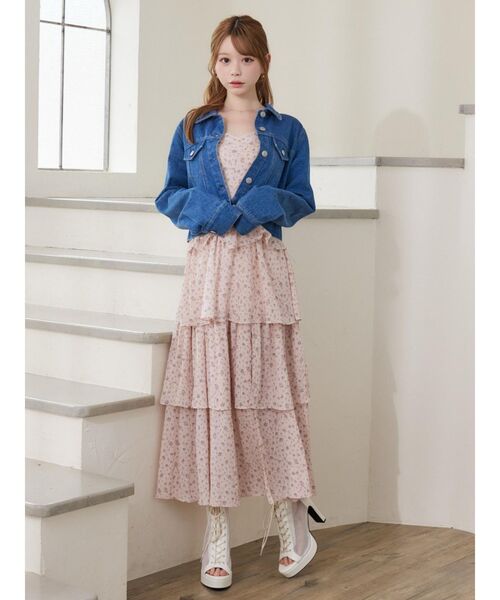 EATME（イートミー）の「BACKリボンティアードロングワンピース（ワンピース・レディース・ピンク/オフホワイト/ブラック・SMALL/MEDIUM）」の4枚目の写真