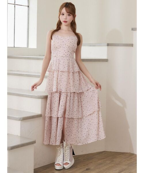 EATME（イートミー）の「BACKリボンティアードロングワンピース（ワンピース・レディース・ピンク/オフホワイト/ブラック・SMALL/MEDIUM）」の7枚目の写真