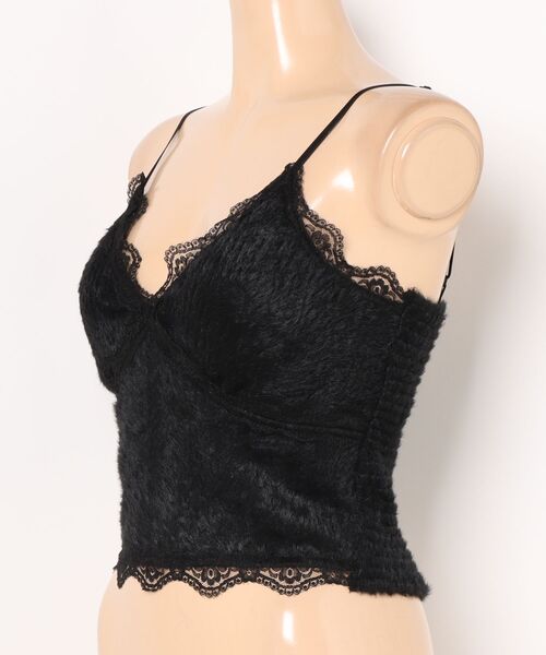 Lace Ladies(レースレディース)の「バック シャーリング Vネック ファー キャミソール(キャミソール・レディース・アイボリー/ブラック/ホワイト/ブラウン・FREE)」の5枚目の写真