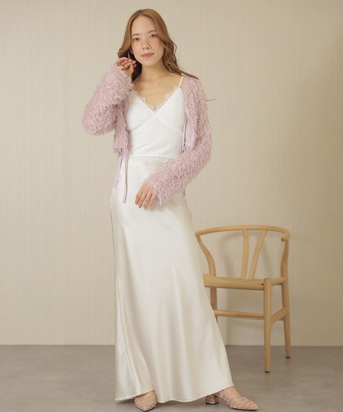Lace Ladies(レースレディース)の「バック シャーリング Vネック ファー キャミソール(キャミソール・レディース・アイボリー/ブラック/ホワイト/ブラウン・FREE)」の12枚目の写真