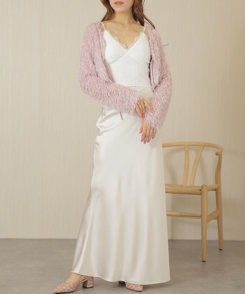 Lace Ladies(レースレディース)の「バック シャーリング Vネック ファー キャミソール(キャミソール・レディース・アイボリー/ブラック/ホワイト/ブラウン・FREE)」の16枚目の写真