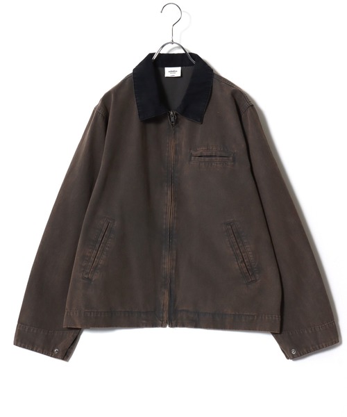 Salong hameu(サロン ハミュー)の「ダック ワークジャケット/ジップブルゾン/春アウター メンズ レディース ユニセックス(ブルゾン・メンズ・ブラック/ブラウン/チャコールグレー・M/L)」の12枚目の写真