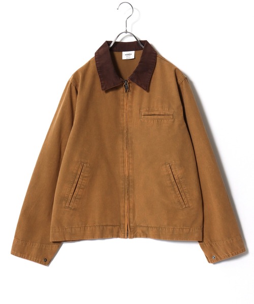 Salong hameu(サロン ハミュー)の「ダック ワークジャケット/ジップブルゾン/春アウター メンズ レディース ユニセックス(ブルゾン・メンズ・ブラック/ブラウン/チャコールグレー・M/L)」の15枚目の写真