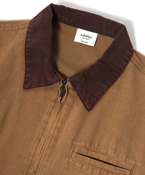 Salong hameu(サロン ハミュー)の「ダック ワークジャケット/ジップブルゾン/春アウター メンズ レディース ユニセックス(ブルゾン・メンズ・ブラック/ブラウン/チャコールグレー・M/L)」の17枚目の写真