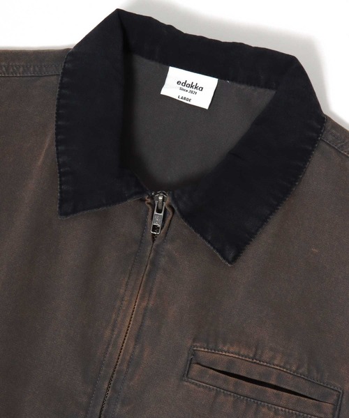 Salong hameu(サロン ハミュー)の「ダック ワークジャケット/ジップブルゾン/春アウター メンズ レディース ユニセックス(ブルゾン・メンズ・ブラック/ブラウン/チャコールグレー・M/L)」の14枚目の写真