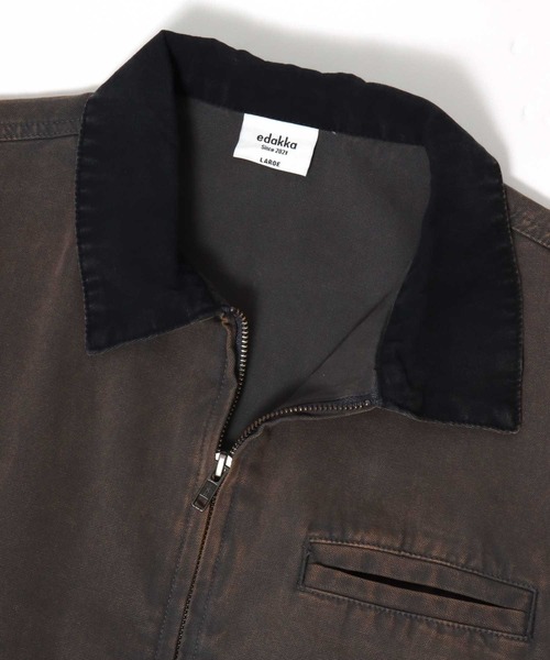 Salong hameu(サロン ハミュー)の「ダック ワークジャケット/ジップブルゾン/春アウター メンズ レディース ユニセックス(ブルゾン・メンズ・ブラック/ブラウン/チャコールグレー・M/L)」の18枚目の写真