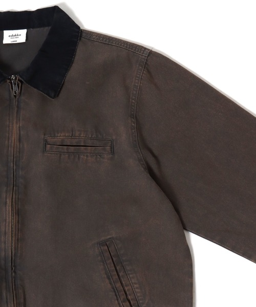 Salong hameu(サロン ハミュー)の「ダック ワークジャケット/ジップブルゾン/春アウター メンズ レディース ユニセックス(ブルゾン・メンズ・ブラック/ブラウン/チャコールグレー・M/L)」の20枚目の写真