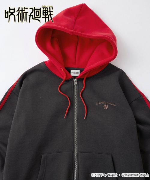 呪術廻戦（ジュジュツカイセン）の「【呪術廻戦】＜ZOZO期間限定販売＞サイドライン配色 オーバーサイズ 裏起毛ジップアップパーカー【セットアップ対応】（パーカー・メンズ・ブラック系/ブラック系2/ネイビー系・M/L）」の16枚目の写真