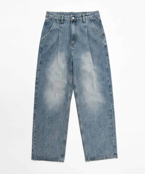 ACSHI(アクシ)の「ワンタックウォッシュドバルーンフィットワイドデニムパンツユニセックス(ライトブルー)(デニムパンツ・レディース・その他・SMALL/MEDIUM/LARGE/X-LARGE/XX-LARGE/X-SMALL)」の12枚目の写真