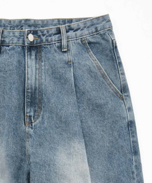 ACSHI(アクシ)の「ワンタックウォッシュドバルーンフィットワイドデニムパンツユニセックス(ライトブルー)(デニムパンツ・レディース・その他・SMALL/MEDIUM/LARGE/X-LARGE/XX-LARGE/X-SMALL)」の14枚目の写真