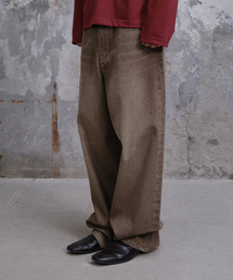 DIVEIN（ダイブイン）の「LOOSED WIDE DENIM PANTS (RIBBED BROWN)（デニムパンツ）」
