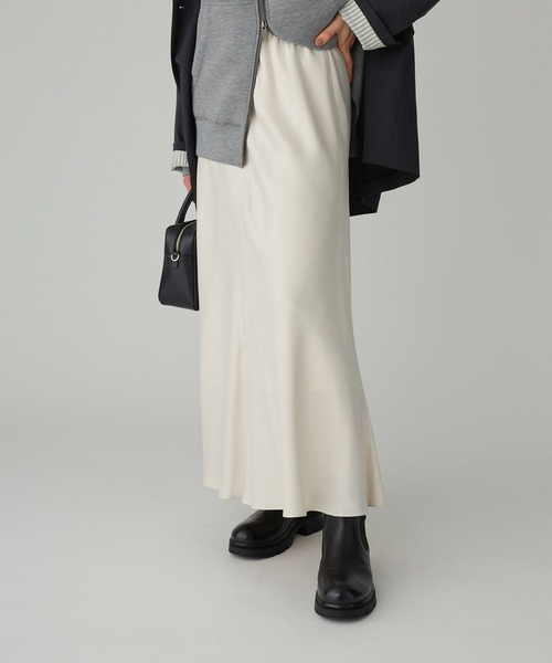 BABYLONE(バビロン)の「キュプラバイヤススカート(スカート・レディース・ネイビー/ブラウン/オフホワイト・38inch/36inch)」の2枚目の写真