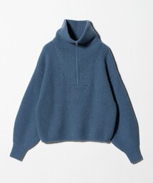 ハーフジップ」に該当するニット/セーター（ブルー・ネイビー/青色系