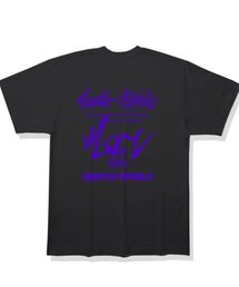 ムーブメントブルーレタリングTシャツブラック