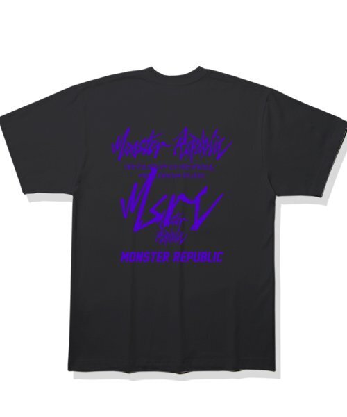 MONSTER REPUBLIC(モンスターリパブリック)の「ムーブメントブルーレタリングTシャツブラック(Tシャツ/カットソー・レディース・その他・MEDIUM/SMALL/X-LARGE/LARGE)」の1枚目の写真