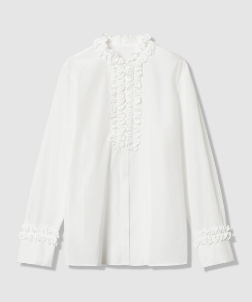 LOULOU WILLOUGHBY(ルルウィルビー)の「【LOULOU WILLOUGHBY】テクニカルギャザーブラウス(シャツ/ブラウス・レディース・ネイビー/ライトベージュ/オフホワイト・2)」の8枚目の写真