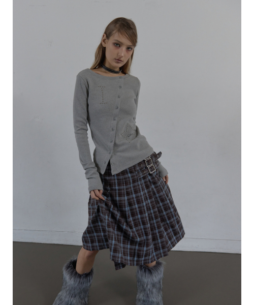 SETUP-EXE(セットアップイーエックスイー)の「STAR BUTTON TOP / MELANGE GRAY(Tシャツ/カットソー・レディース・その他・OS)」の2枚目の写真
