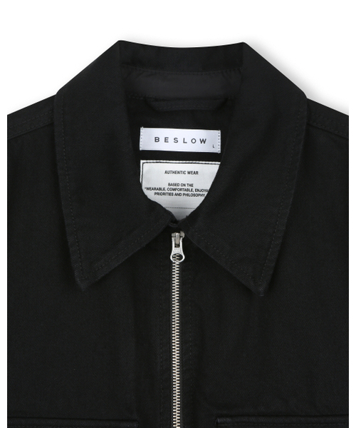 BESLOW(ビースロー)の「CONE MILL MILITARY ZIP-UP DENIM JACKET BLACK(デニムジャケット・メンズ・その他・SMALL/MEDIUM/LARGE/X-LARGE)」の14枚目の写真