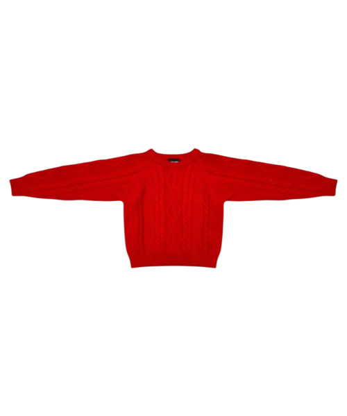BORN SLIPPY(ボーンスリッピー)の「Soft Wool Cable Knit Sweater (Red)(ニット/セーター・レディース・その他・FREE)」の5枚目の写真