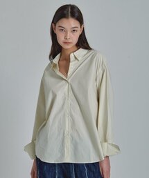 60番手高密度ルーズフィットシャツ-クリーム