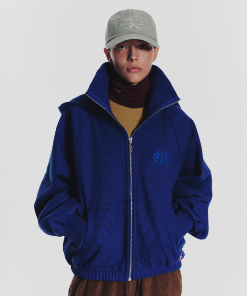 MENASOO(ミナス)の「Waffle Mink Daily Hooded Zip Up_Blue(パーカー・レディース・ブルー・F)」の5枚目の写真