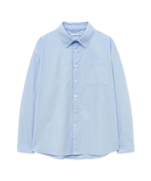 クランチオーバーサイズワンポケットシャツSKYBLUE