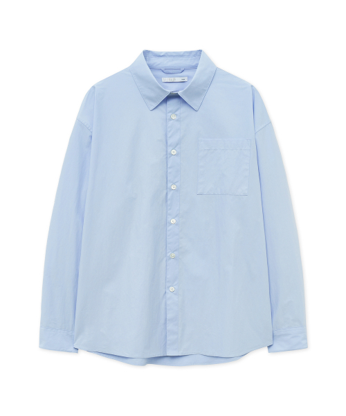 WEST GRAND BOULEVARD(ウエストグランドブルバード)の「クランチオーバーサイズワンポケットシャツSKYBLUE(シャツ/ブラウス・レディース・その他・MEDIUM/LARGE/X-LARGE)」の1枚目の写真