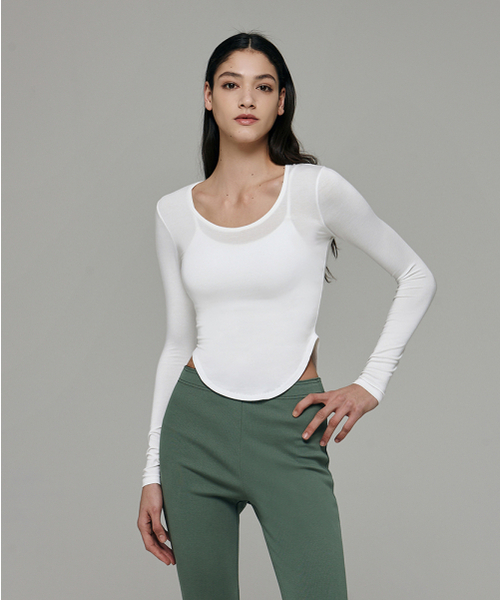 DEVIWEAR(デヴィウェア)の「ミューズ ラウンディング Tシャツ DEVI-T0090-ホワイト(Tシャツ/カットソー・レディース・ホワイト・FREE)」の1枚目の写真