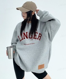 Dalfwin（ダールフィン）の「韓国ファッション LINGERベロアロゴスウェット（スウェット・レディース）」